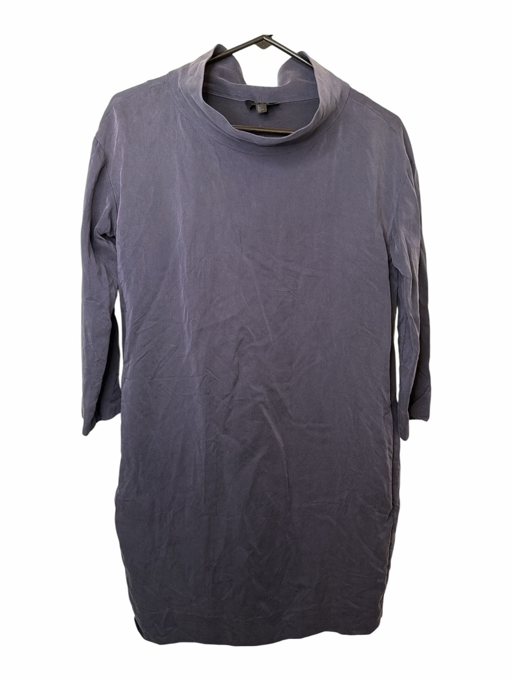 Cos Stand Up Collar Grey Cupro Modal Dress